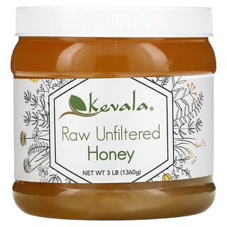 Raw Unfiltered Honey by Kevala, 3 lbs (Non-Cholesterol, Dairy Free)