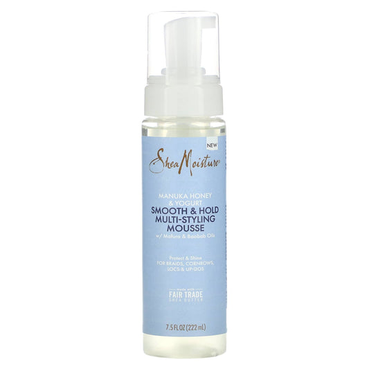 SheaMoisture, Manuka Honey & Yogurt, Smooth & Hold Multi-Styling Mousse w/ Mafura & Baobab Oils, 7.5 fl oz (222 ml) - Image 1