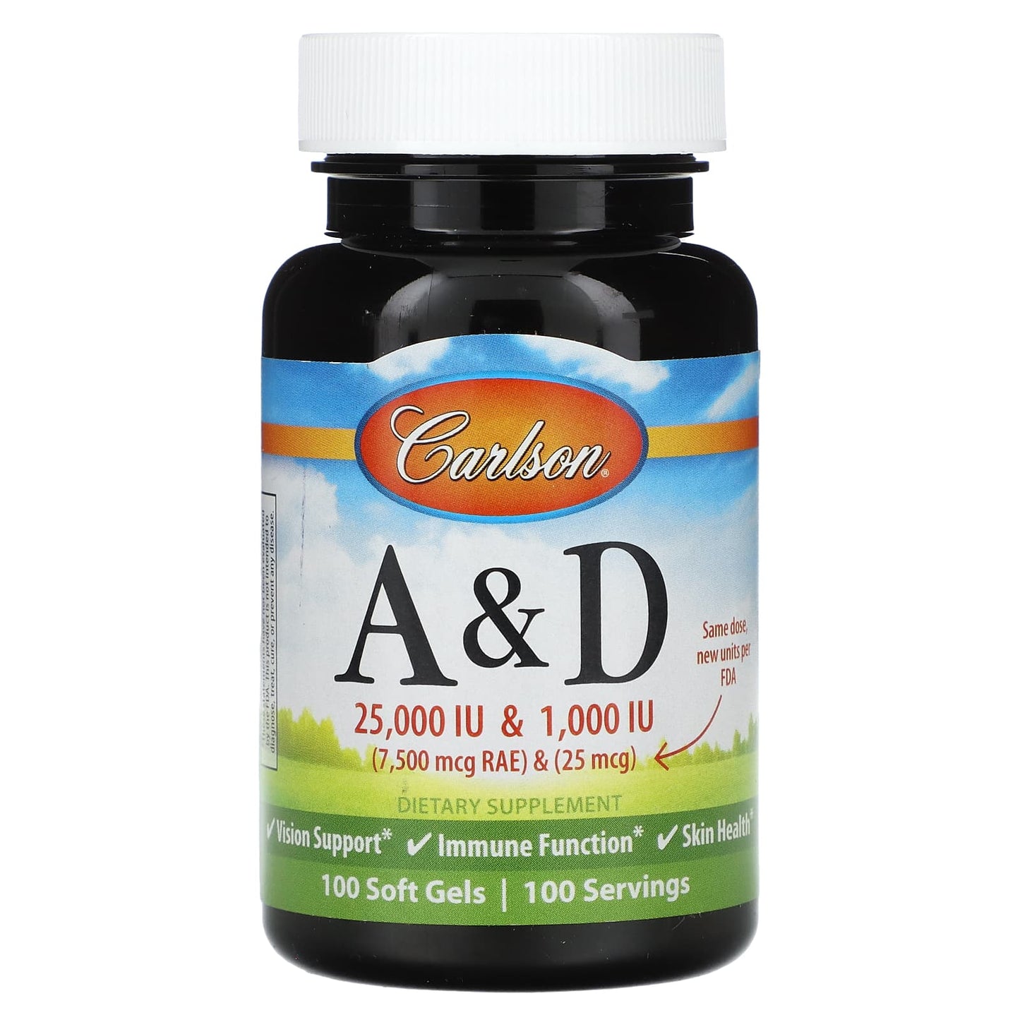 Carlson Vitamin A & D Supplements for Vision, Immune & Skin Health - Image 1