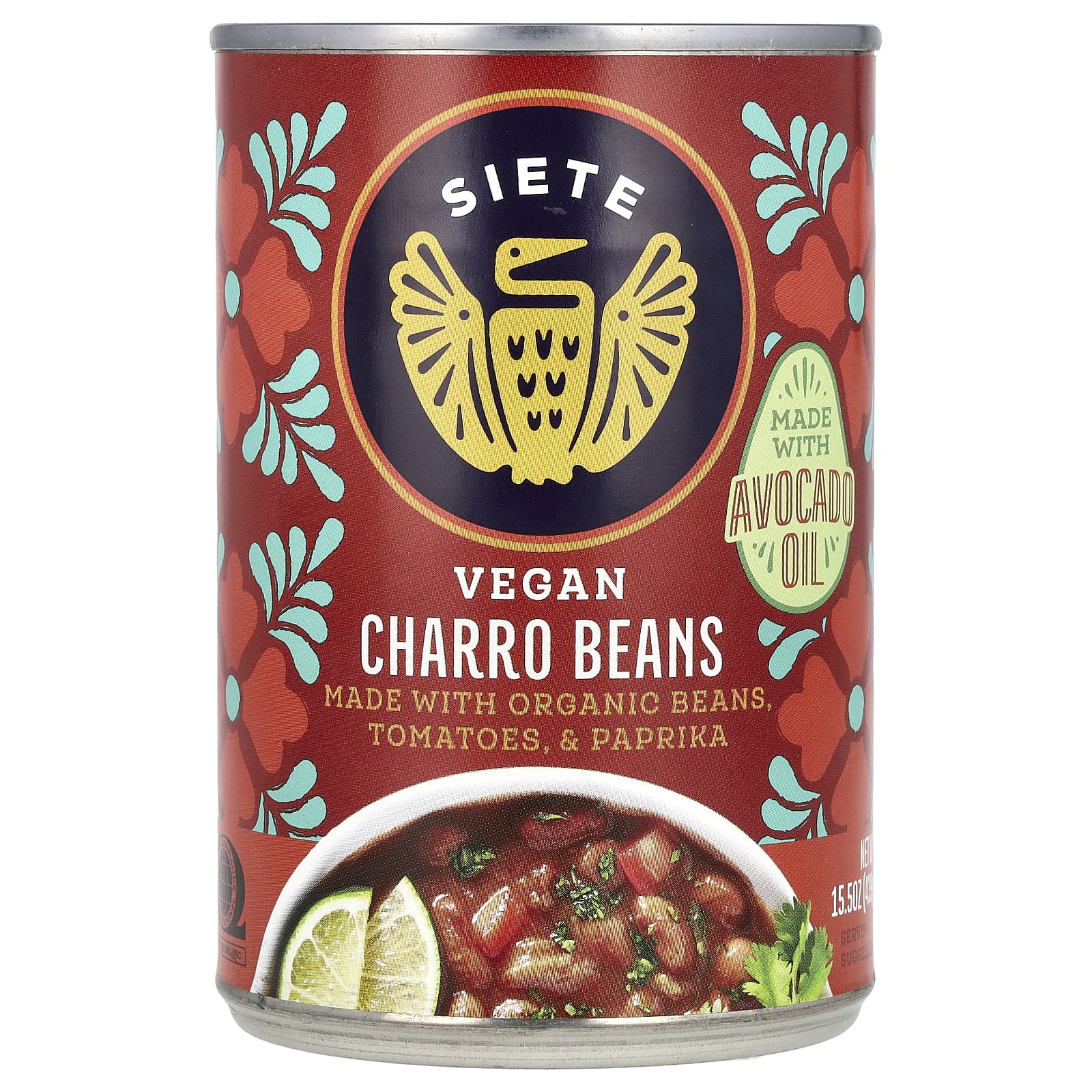 Siete, Vegan Charro Beans, 15.5 oz (439 g) - Image 1