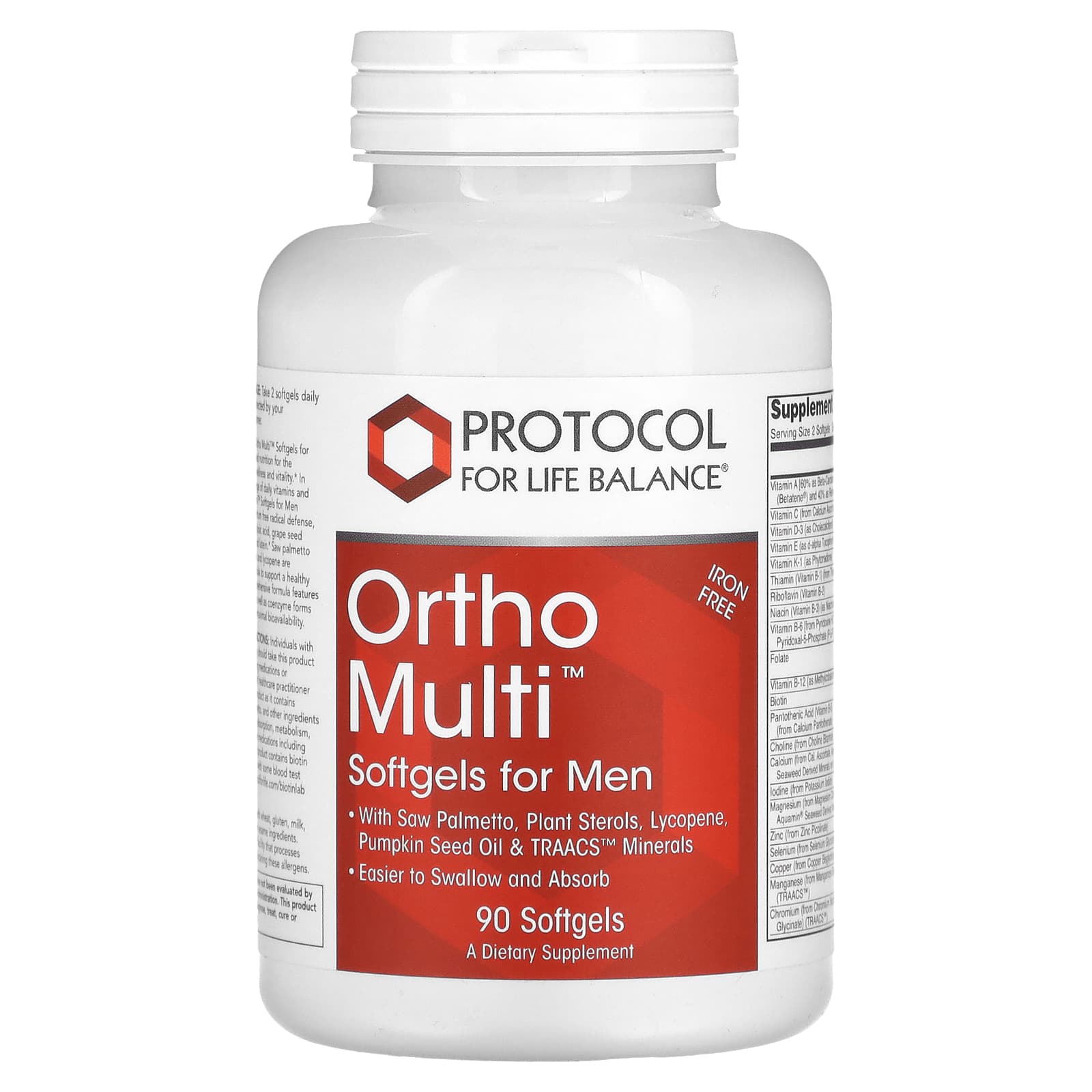 Protocol for Life Balance, Ortho Multi, Softgels for Men, 90 Softgels - Image 1