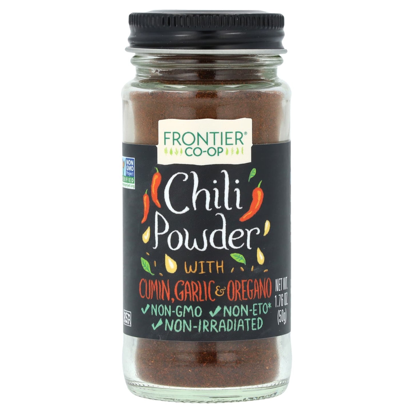 Frontier Co-op Chili Powder Blend with Cumin, Garlic & Oregano, 1.76 oz - Image 1