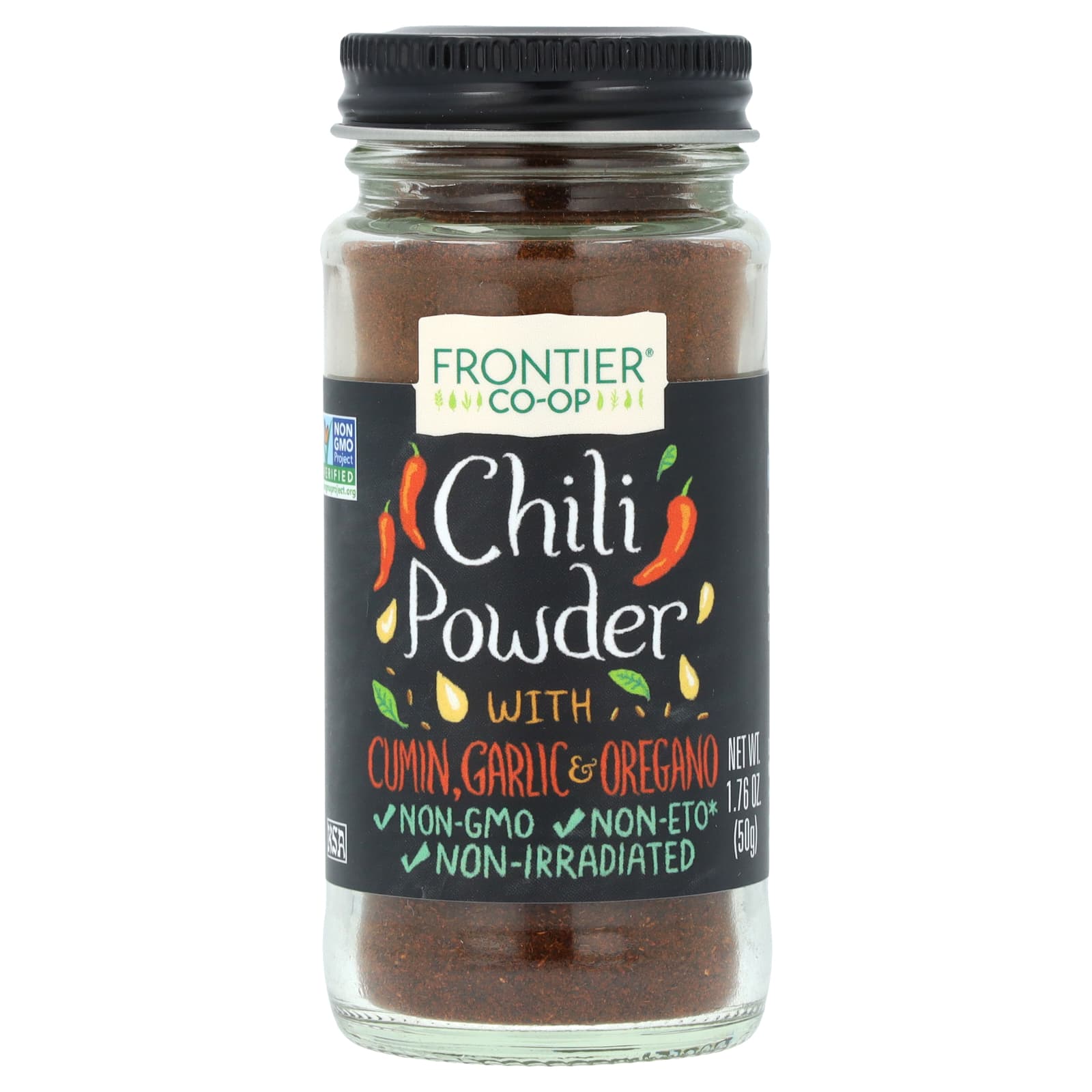 Frontier Co-op Chili Powder Blend with Cumin, Garlic & Oregano, 1.76 oz - Image 1