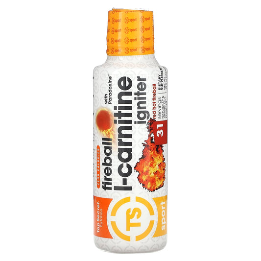 Top Secret Nutrition, Sport, Fireball with Paradoxine, L-Carnitine Igniter, Red Hot Fireball, 16 fl oz (459 ml) - Image 1