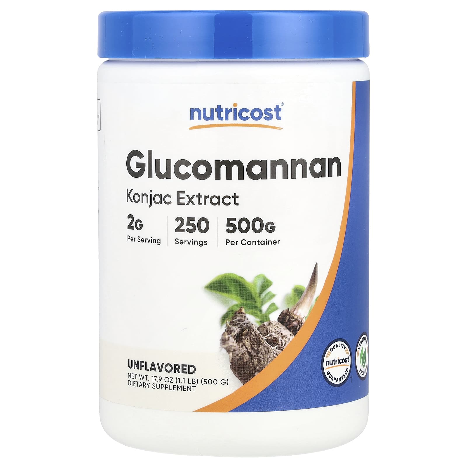 Nutricost, Glucomannan, Unflavored, 17.9 oz (500 g) - Image 1