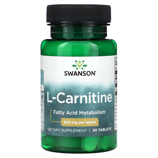 Swanson, L-Carnitine, 500 mg, 30 Tablets - Image 1