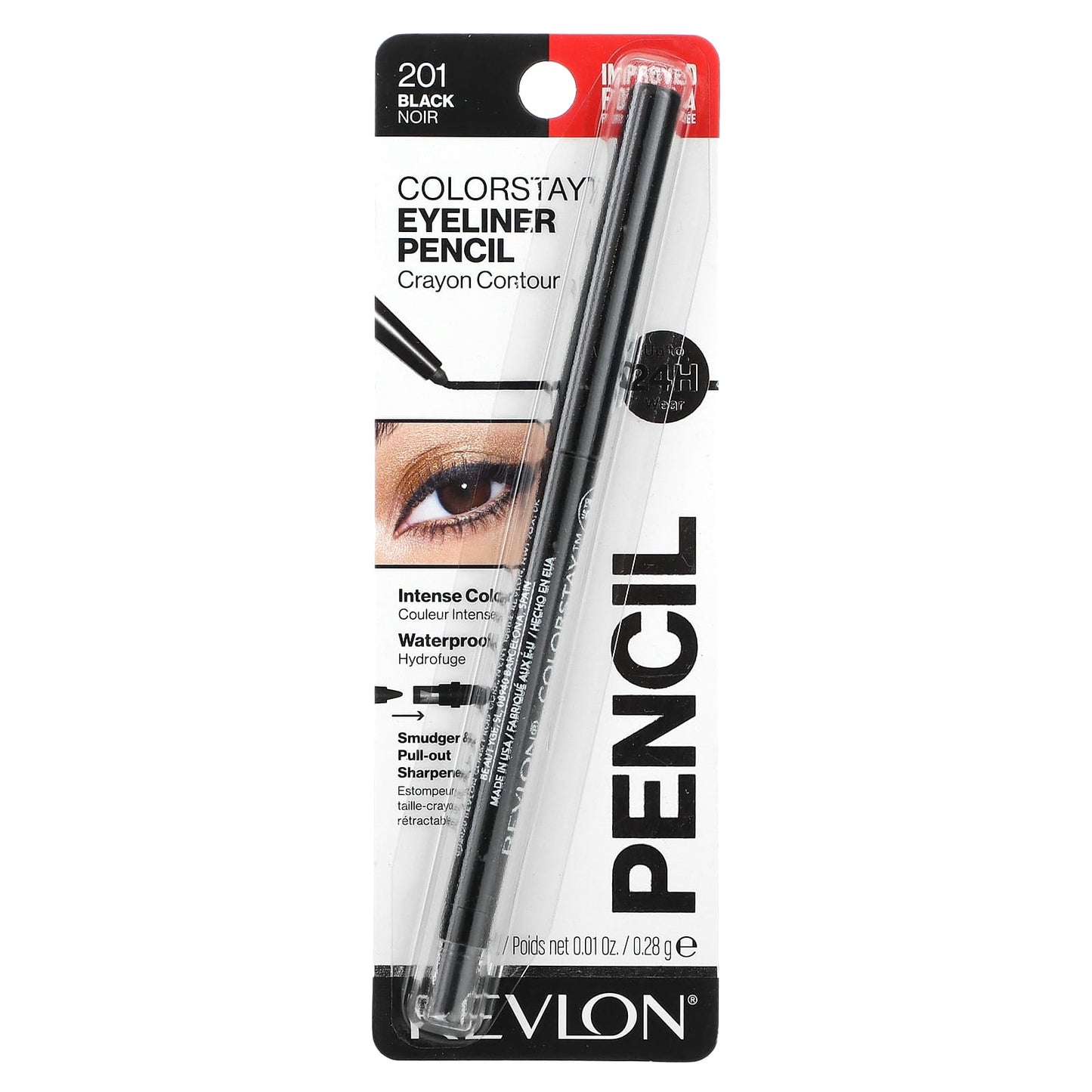 Revlon, Colorstay, Eyeliner Pencil, 201 Black, 0.01 oz (0.28 g) - Image 2
