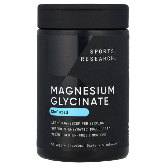 Sports Research, Magnesium Glycinate, 90 Veggie Capsules (80 mg Per Capsule) - Image 1