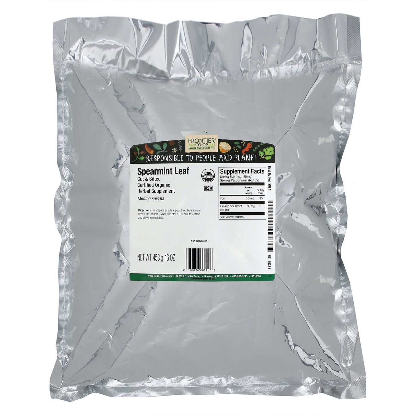 Organic US-Grown Spearmint Leaf - Frontier Co-op, 16 oz - Image 2
