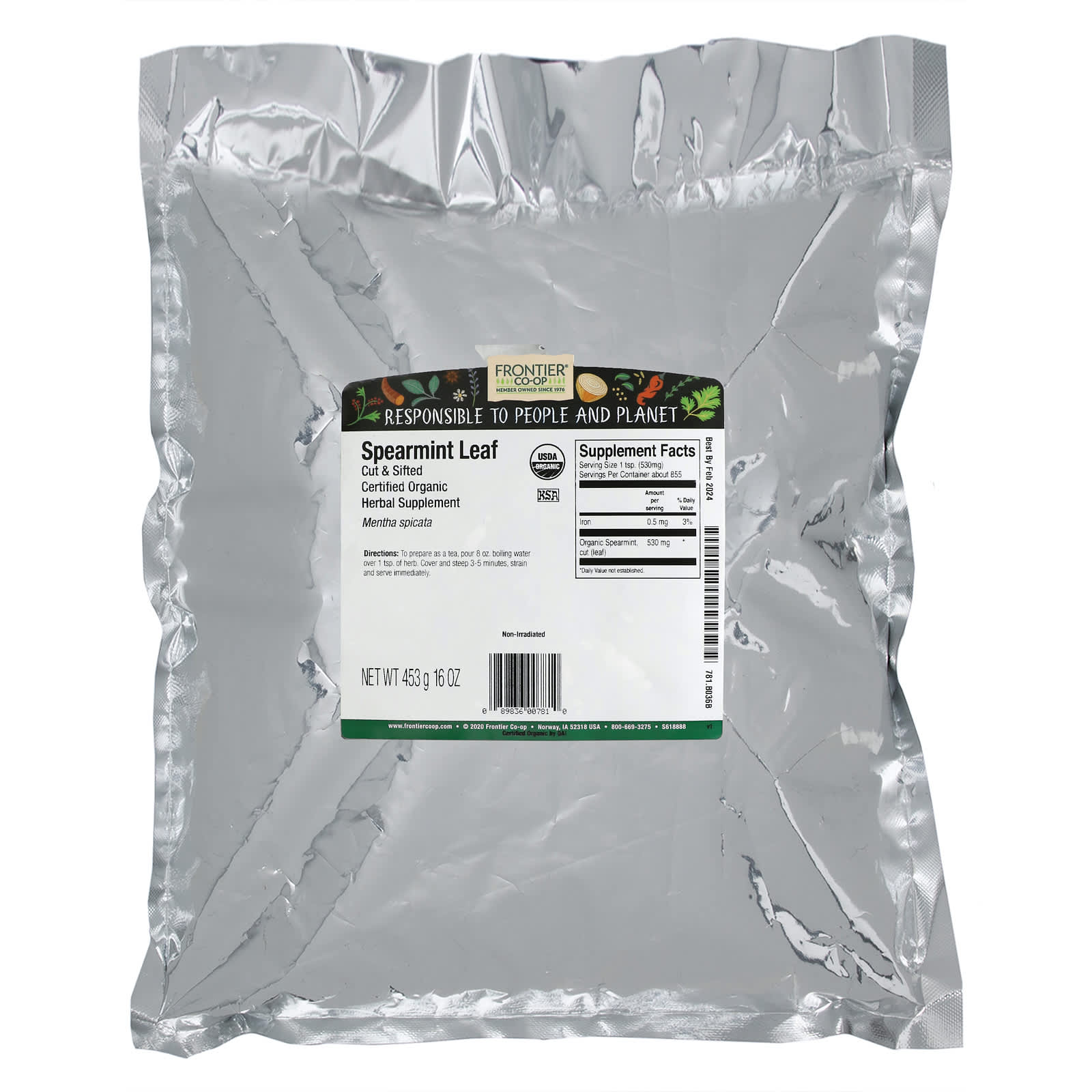 Organic US-Grown Spearmint Leaf - Frontier Co-op, 16 oz - Image 2