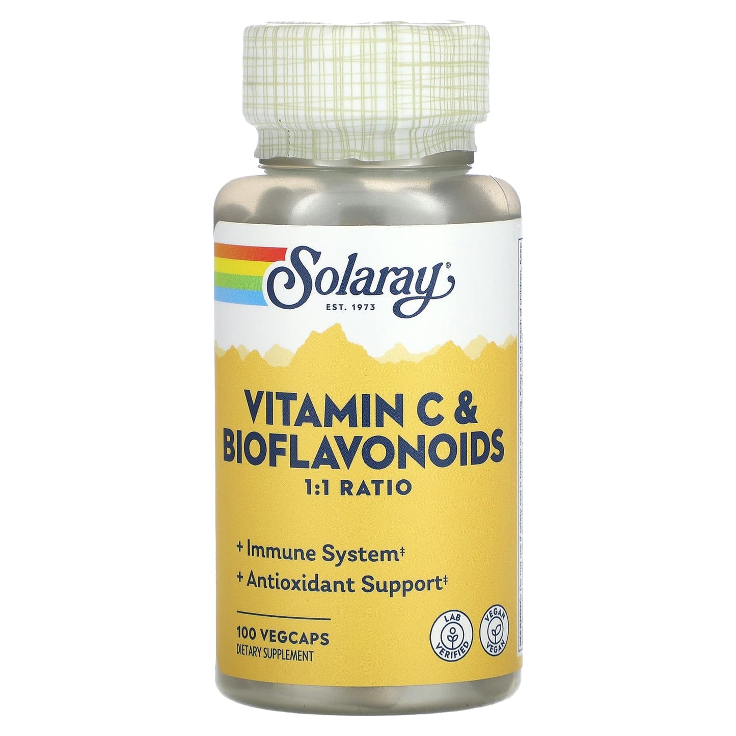Solaray, Vitamin C & Bioflavonoids, 1:1 Ratio, 100 VegCaps - Image 1