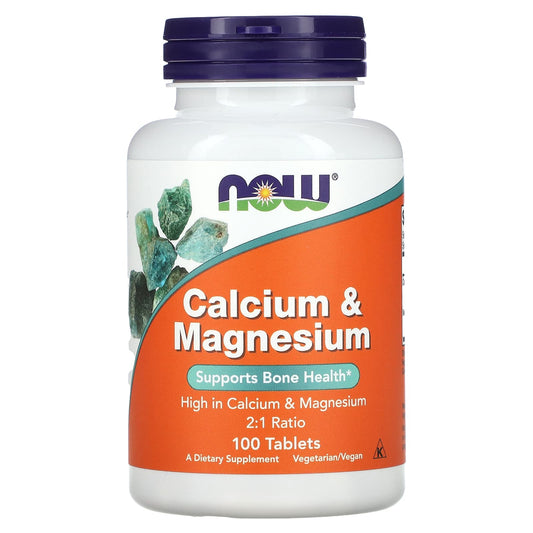 NOW Foods, Calcium & Magnesium, 100 Tablets - Image 1