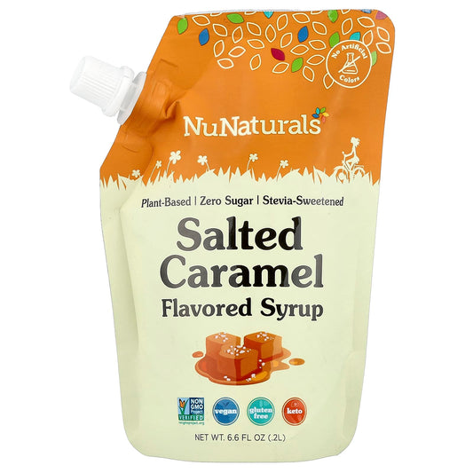 NuNaturals, Salted Caramel Flavored Syrup, 6.6 fl oz (0.2 L) - Image 1