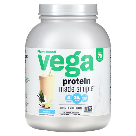 Vega, Plant-Based Protein Made Simple, Vanilla, 4 lbs (0.1 oz) - Image 1