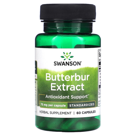 Swanson, Butterbur Extract, 75 mg, 60 Capsules - Image 1