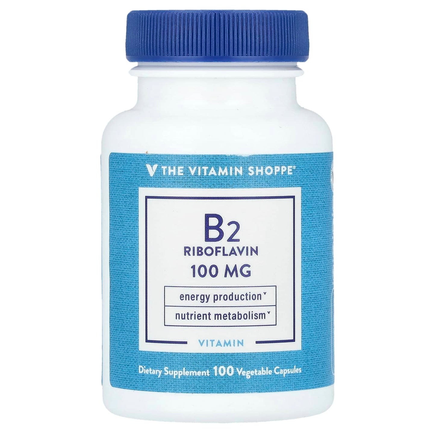 The Vitamin Shoppe, Vitamin B2 Riboflavin, 100 mg, 100 Vegetable Capsules - Image 1