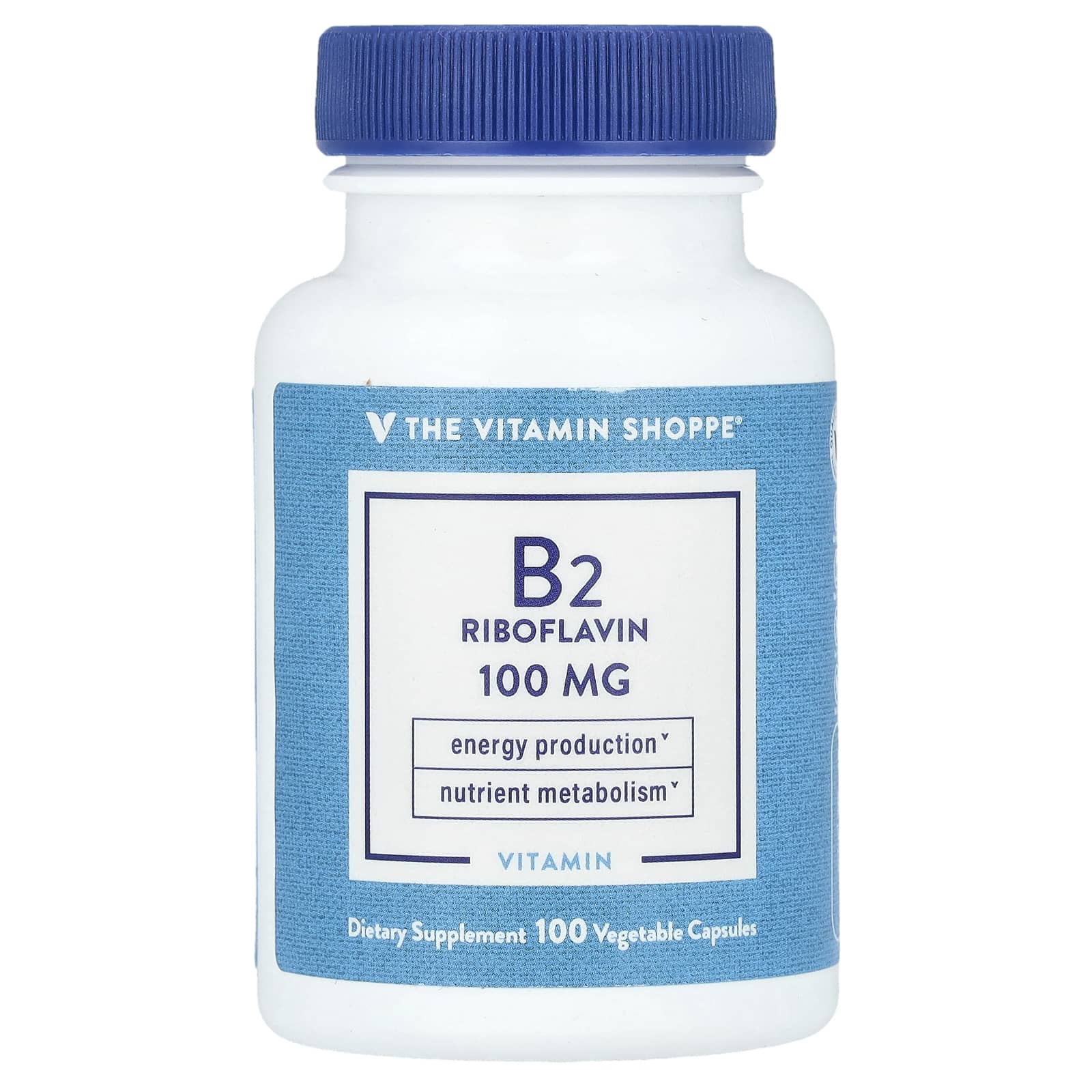 The Vitamin Shoppe, Vitamin B2 Riboflavin, 100 mg, 100 Vegetable Capsules - Image 1