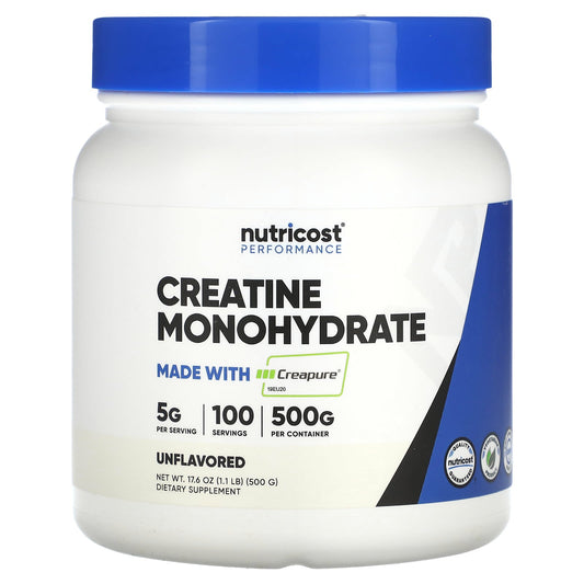 Nutricost, Performance, Creatine Monohydrate, Unflavored, 1.1 lb (500 g) - Image 1