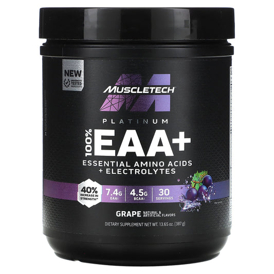 MuscleTech, Platinum 100% EAA+, Grape, 13.65 oz (387 g) - Image 1
