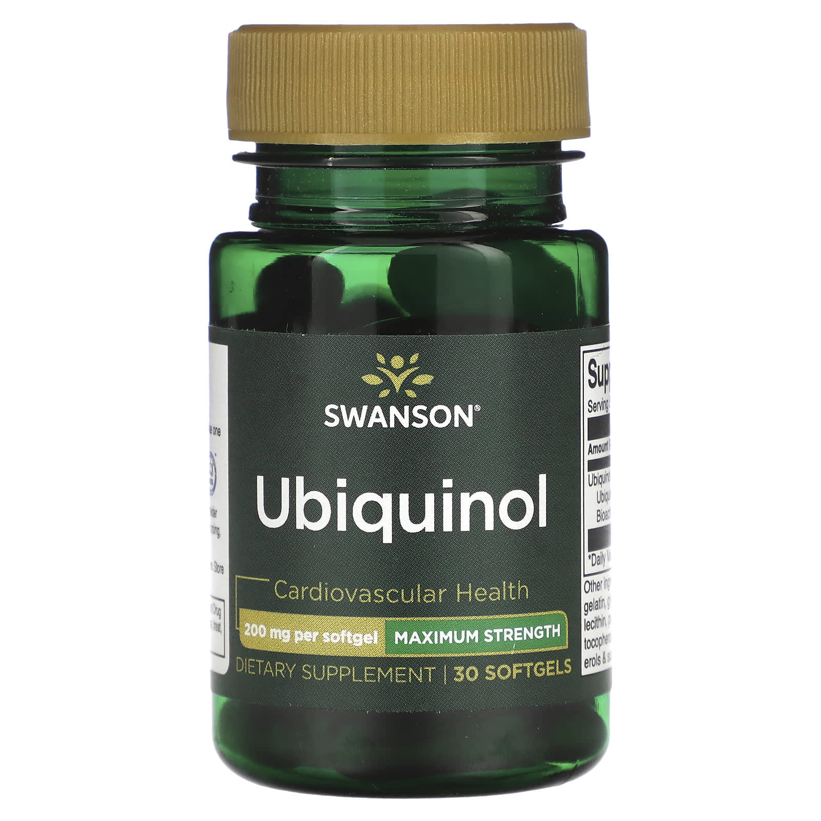 Swanson, Ubiquinol, Maximum Strength, 200 mg, 30 Softgels - Image 1