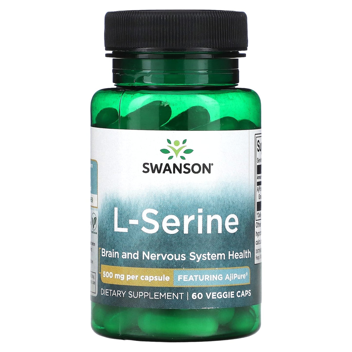 Swanson, L-Serine, 500 mg, 60 Veggie Caps - Image 1