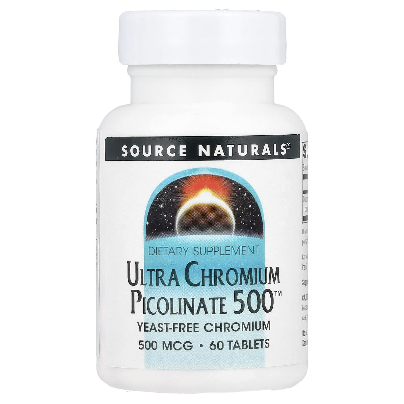 Source Naturals, Ultra Chromium Picolinate 500™, 500 mcg, 60 Tablets - Image 1