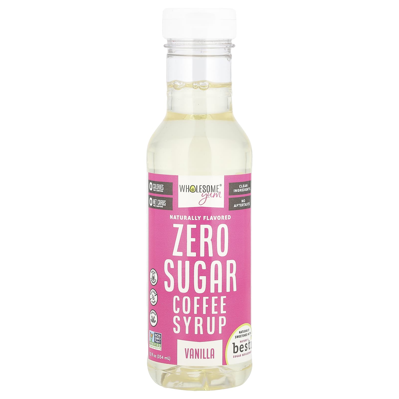 Wholesome Yum, Zero Sugar Coffee Syrup, Vanilla, 12 fl oz (354 ml) - Image 1