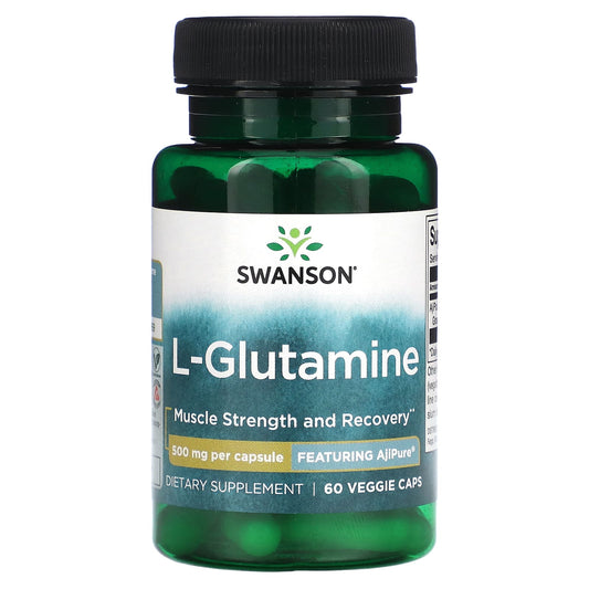Swanson, L-Glutamine, 500 mg, 60 Veggie Caps - Image 1