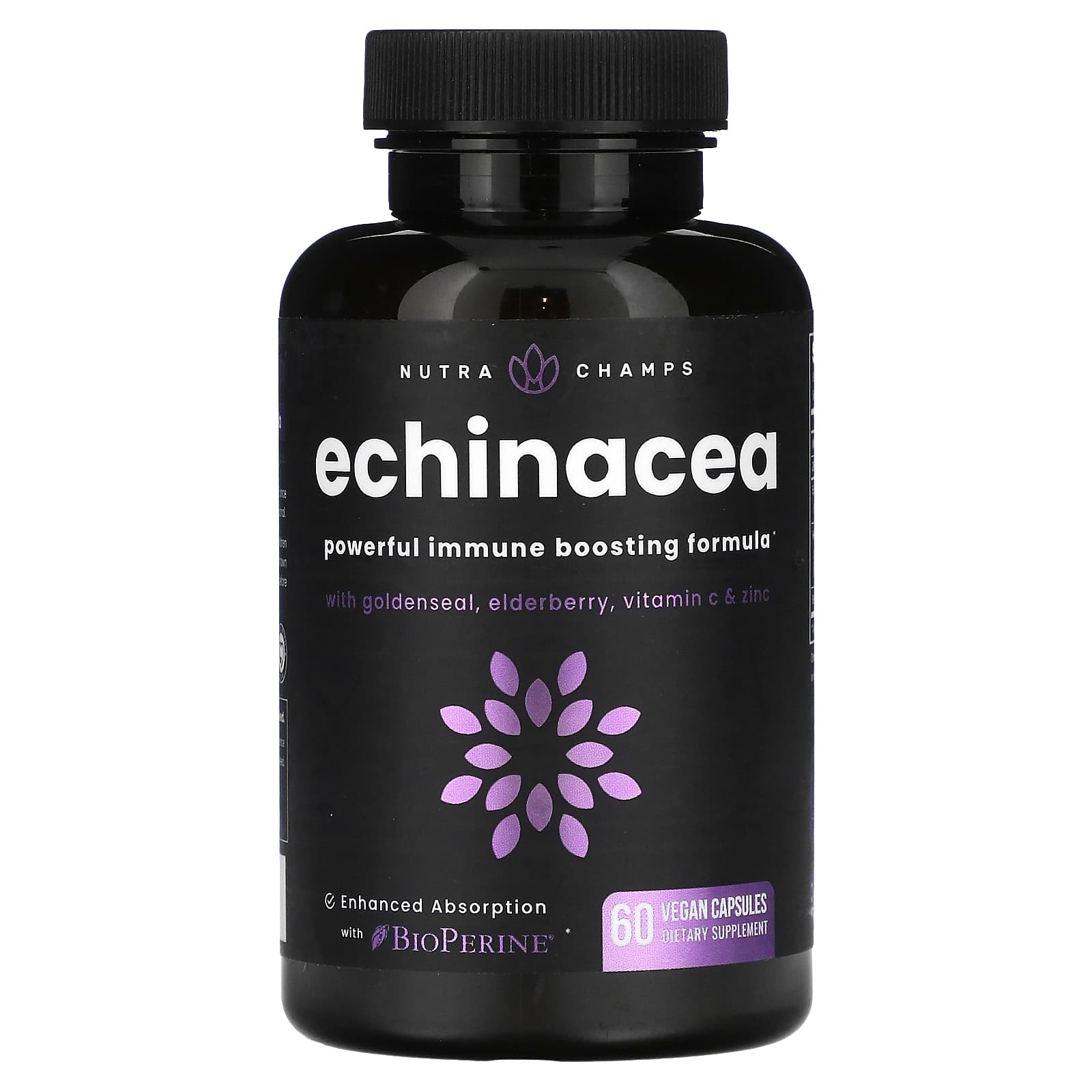 NutraChamps, Echinacea, 60 Vegan Capsules - Image 1