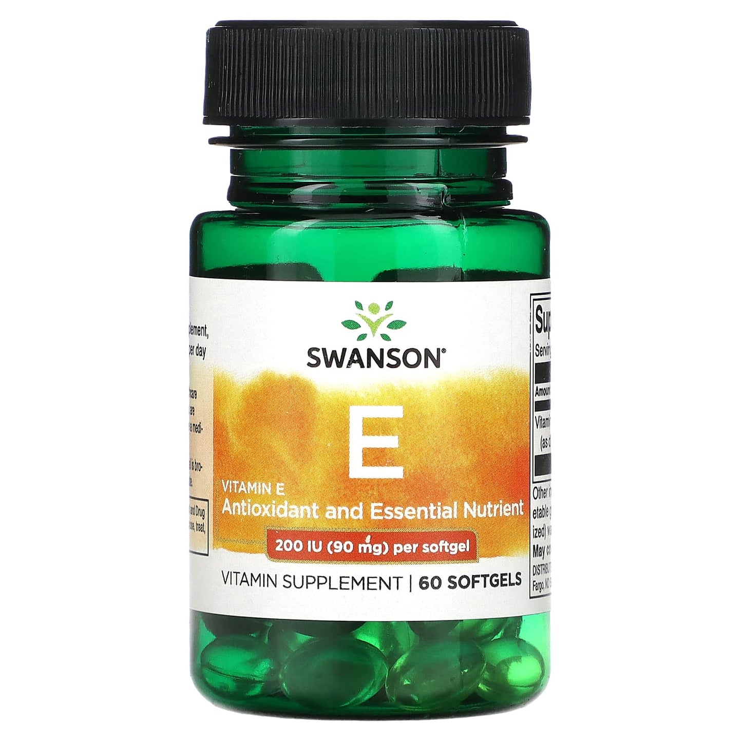 Swanson, Vitamin E, 90 mg (200 IU), 60 Softgels - Image 1