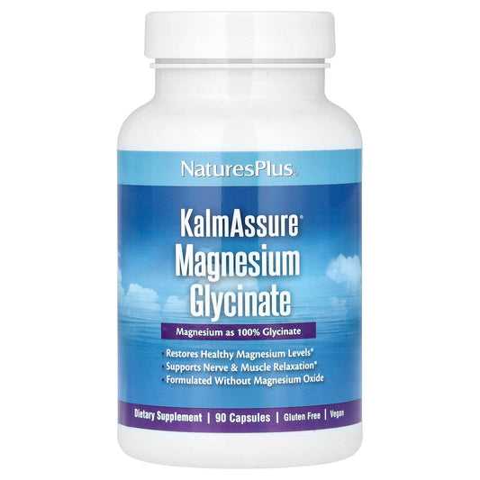 NaturesPlus, KalmAssure, Magnesium Glycinate, 90 Capsules (70 mg per Capsule) - Image 1