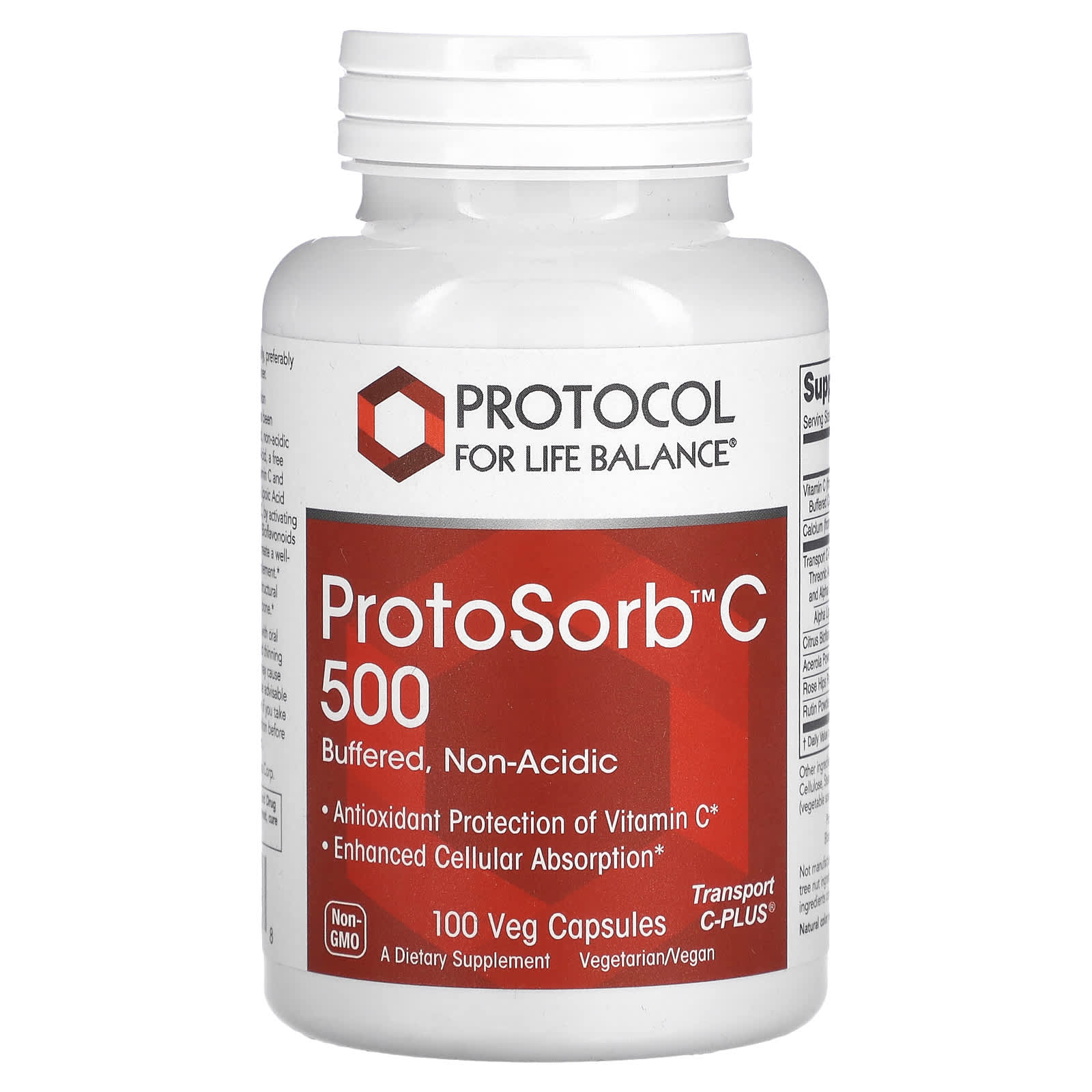 Protocol for Life Balance, ProtoSorbC 500, 100 Veg Capsules - Image 1
