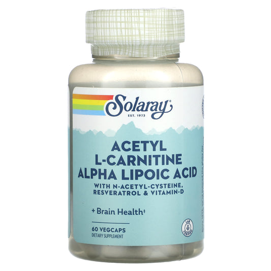 Solaray, Acetyl L-Carnitine Alpha Lipoic Acid, 60 VegCaps - Image 1