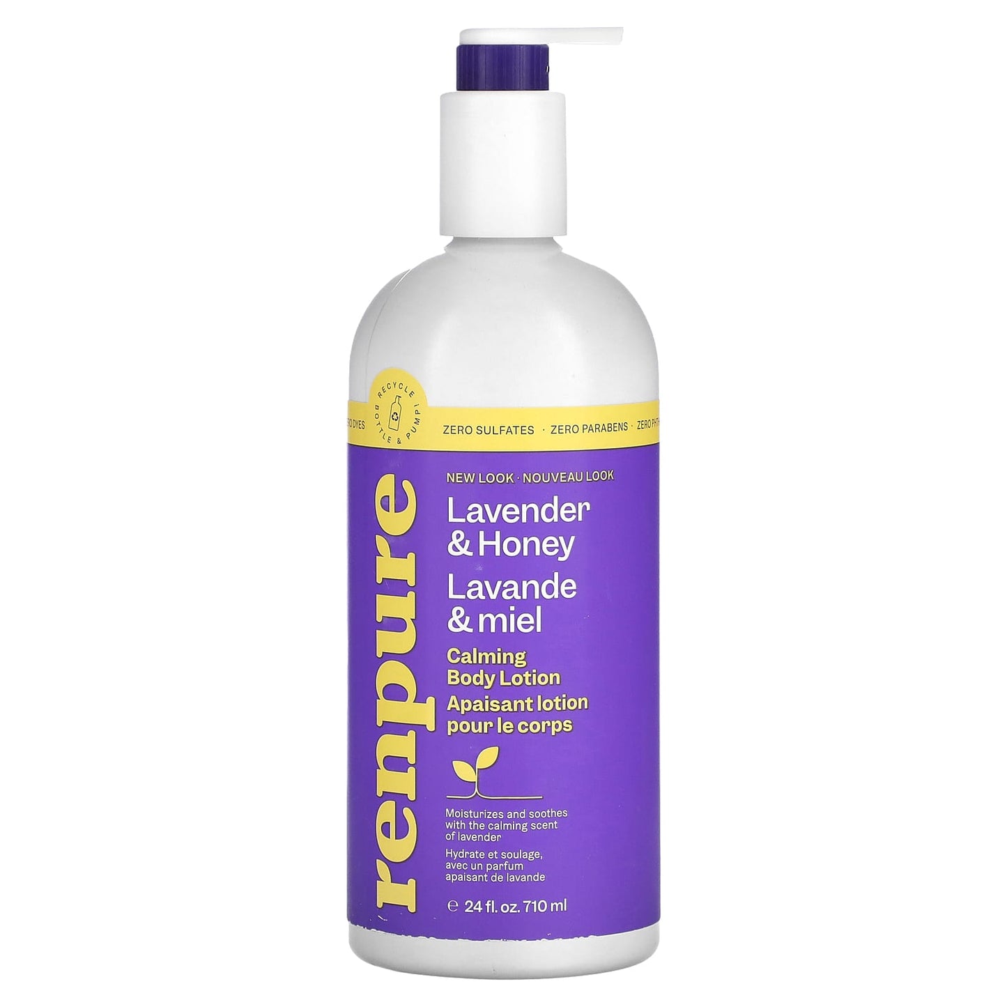 Renpure, Calming Body Lotion, Lavender & Honey, 24 fl oz (710 ml) - Image 1