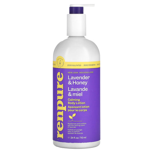 Renpure, Calming Body Lotion, Lavender & Honey, 24 fl oz (710 ml) - Image 1