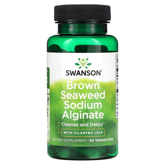 Swanson, Brown Seaweed Sodium Alginate with Cilantro Leaf, 60 Veggie Caps - Image 1