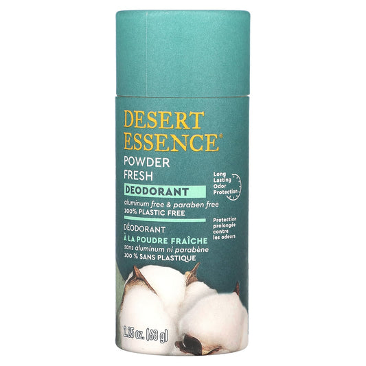 Natural Deodorant Powder Fresh by Desert Essence, Aluminum Free, 2.25 oz - Image 1