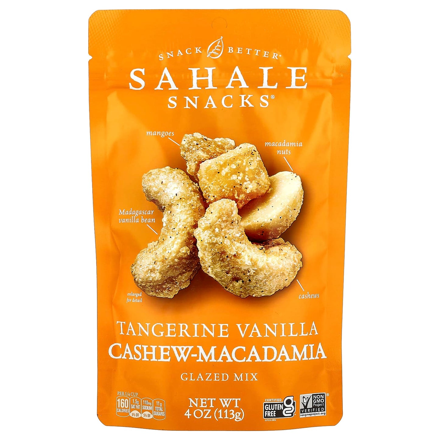 Sahale Snacks, Glazed Mix, Tangerine Vanilla Cashew-Macadamia, 4 oz (113 g) - Image 1