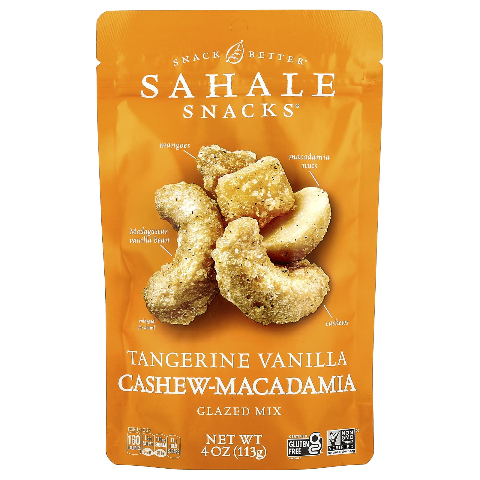 Sahale Snacks, Glazed Mix, Tangerine Vanilla Cashew-Macadamia, 4 oz (113 g) - Image 1