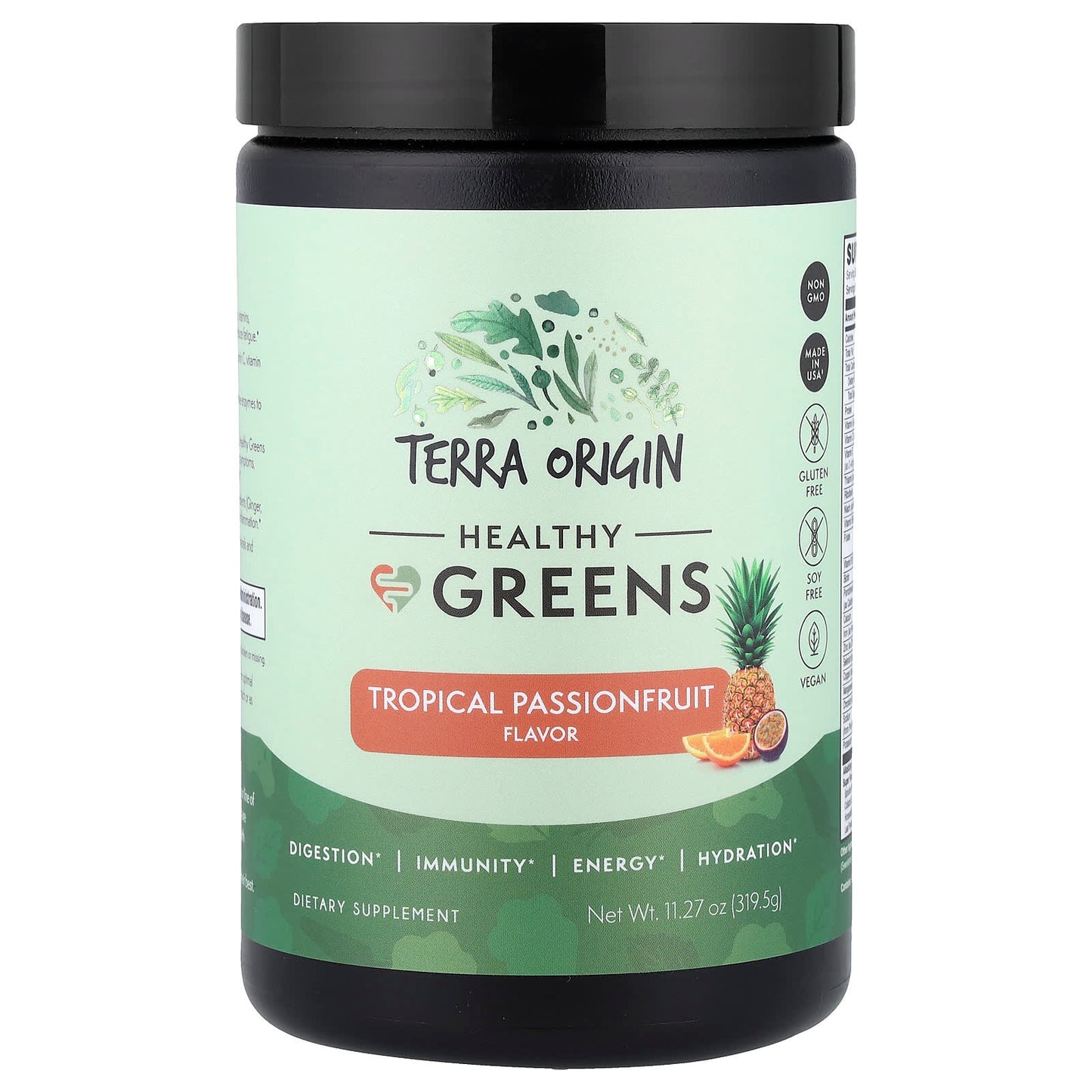 Terra Origin, Healthy Greens, Tropical Passionfruit, 11.27 oz (319.5 g) - Image 1