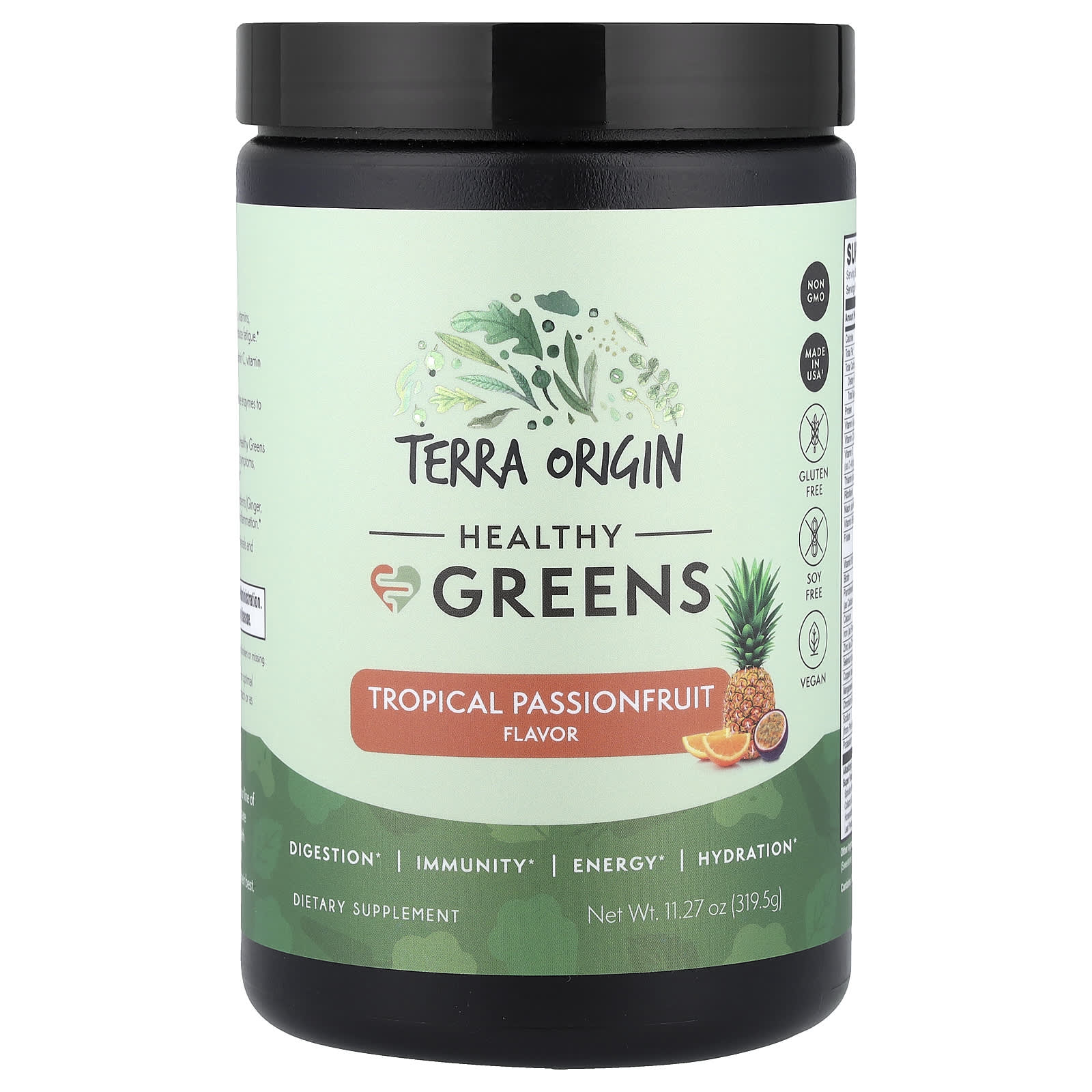 Terra Origin, Healthy Greens, Tropical Passionfruit, 11.27 oz (319.5 g) - Image 1