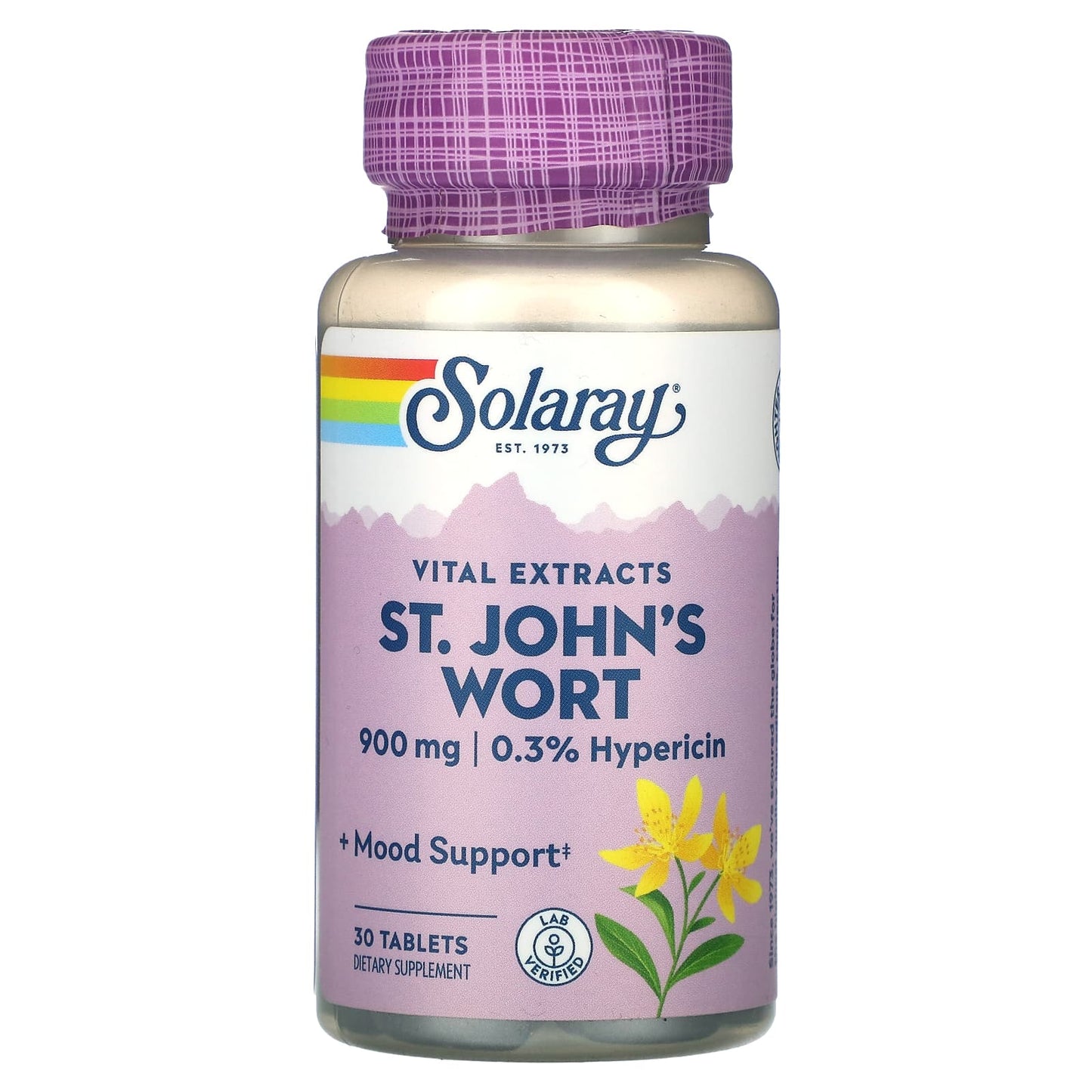 Solaray, Vital Extracts, St. John's Wort, 900 mg, 30 Tablets - Image 1