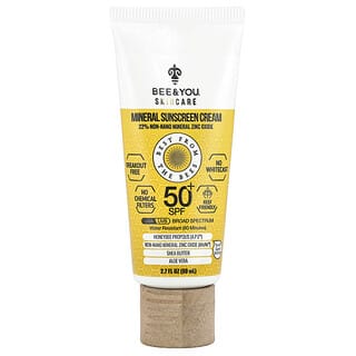 Natural Mineral Sunscreen Cream by Bee & You, SPF 50+ - 2.7 fl oz