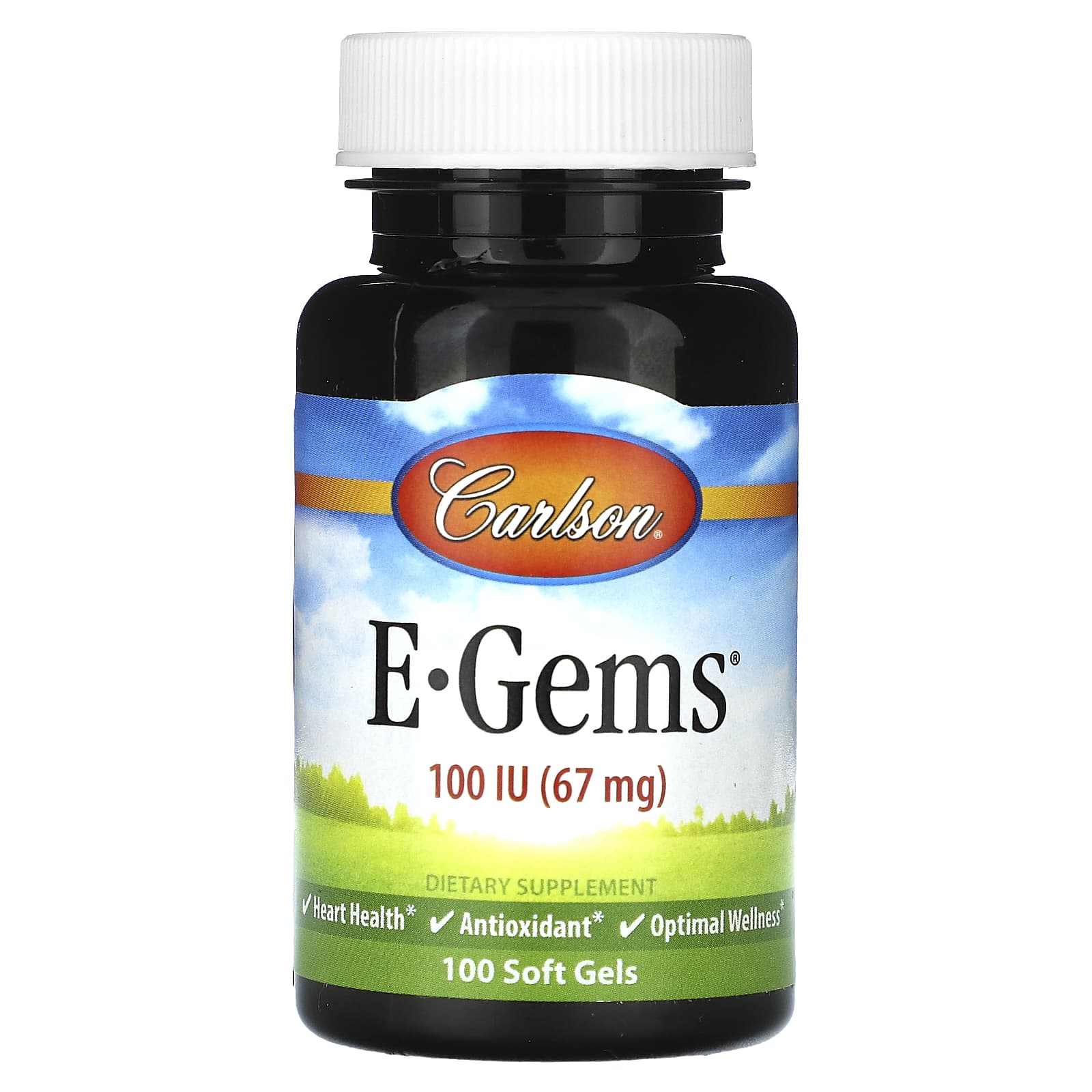 Carlson E-Gems Vitamin E 100 IU Soft Gels for Heart Health - Image 1