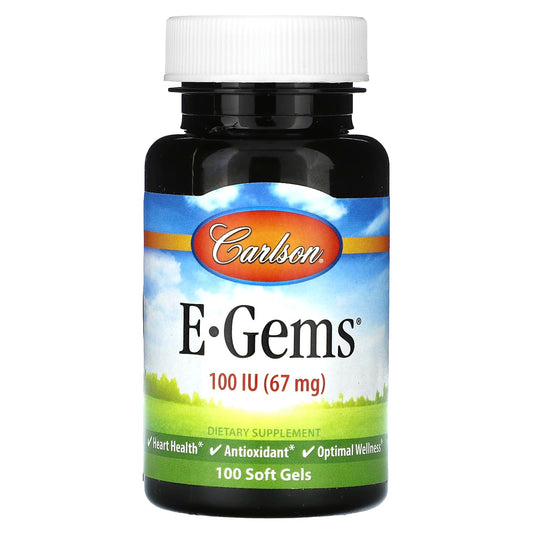 Carlson E-Gems Vitamin E 100 IU Soft Gels for Heart Health - Image 1