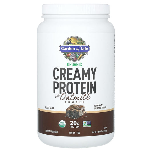 Garden of Life, Organic Creamy Protein with Oatmilk Powder, Chocolate Brownie, 2 lb 0.45 oz (920 g)