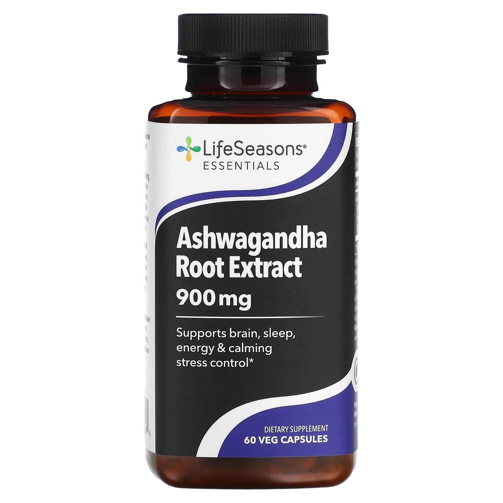 LifeSeasons, Ashwagandha Root Extract, 60 Veg Capsules (450 mg per Capsule) - Image 1