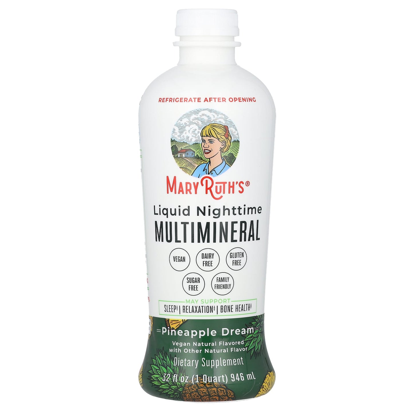 MaryRuth's, Liquid Nighttime Multimineral, Pineapple Dream, 32 fl oz (946 ml) - Image 1
