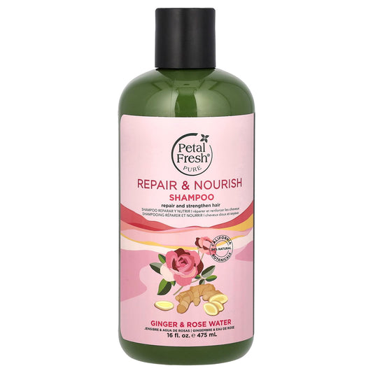 Petal Fresh, Pure, Repair & Nourish Shampoo, Ginger & Rose Water, 16 fl oz (475 ml) - Image 1