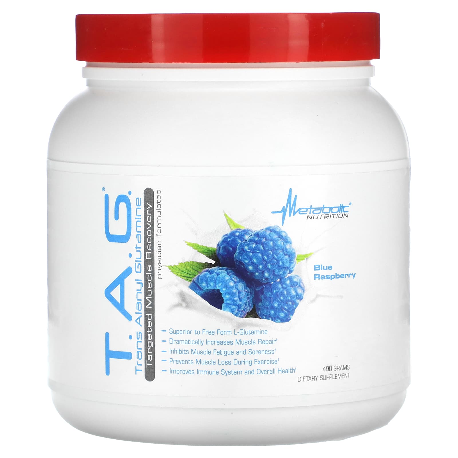 Metabolic Nutrition, T.A.G., Blue Raspberry, 400 g - Image 1